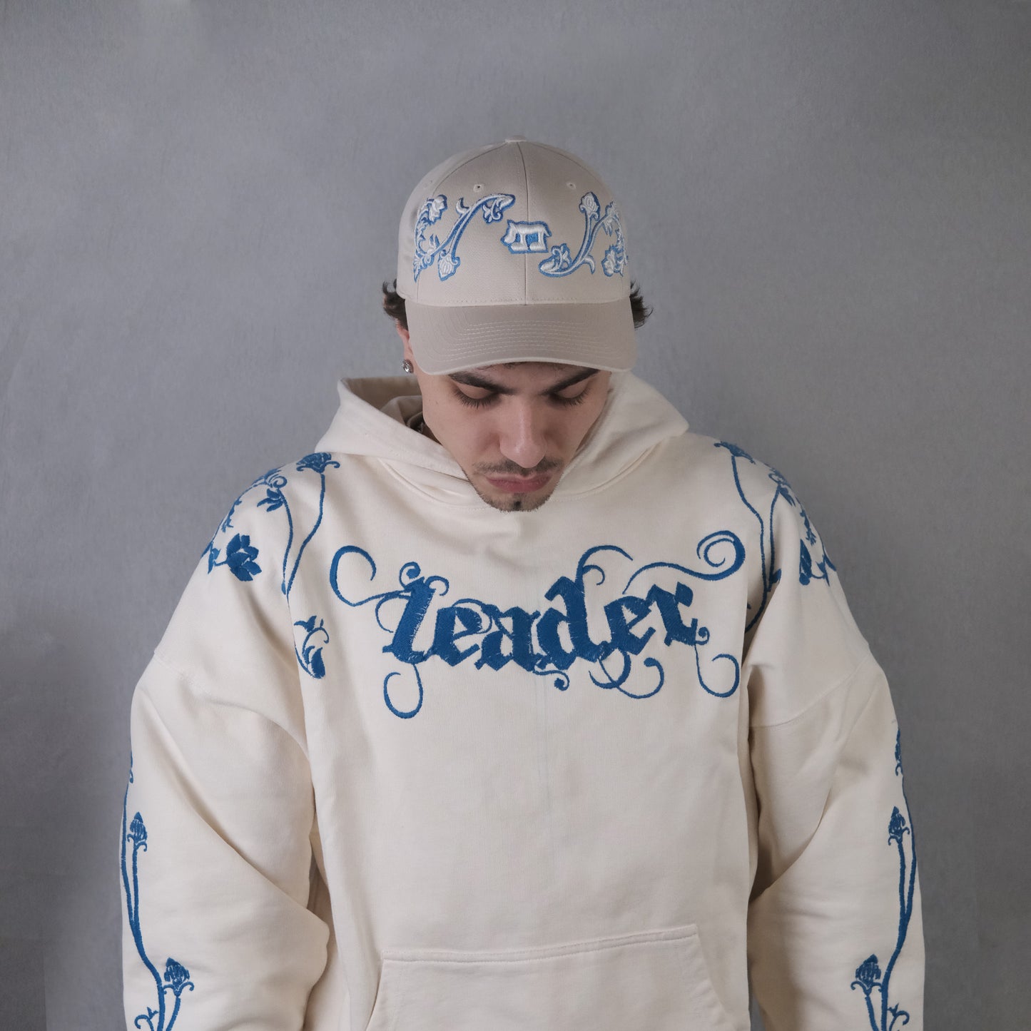 Beige Floral Cap