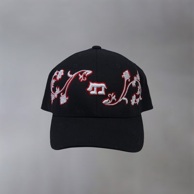 Black Floral Cap