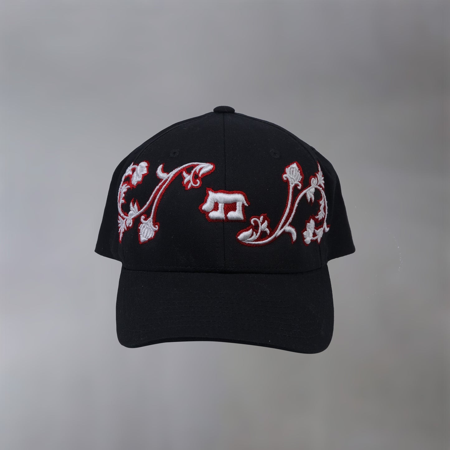 Black Floral Cap