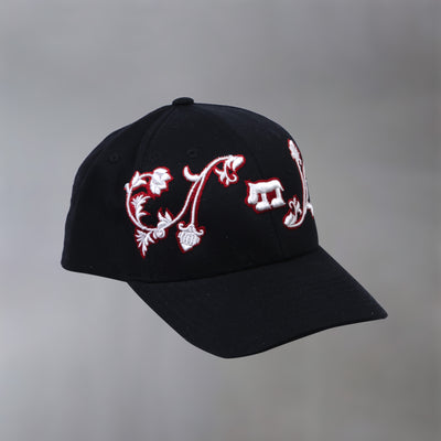 Black Floral Cap