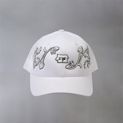 White Floral Cap
