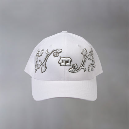 White Floral Cap
