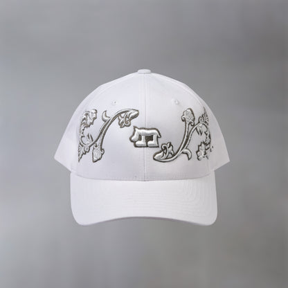 White Floral Cap