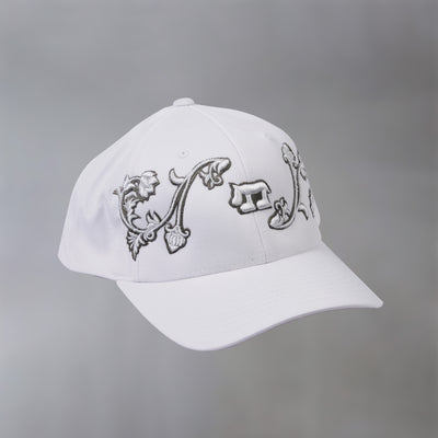White Floral Cap