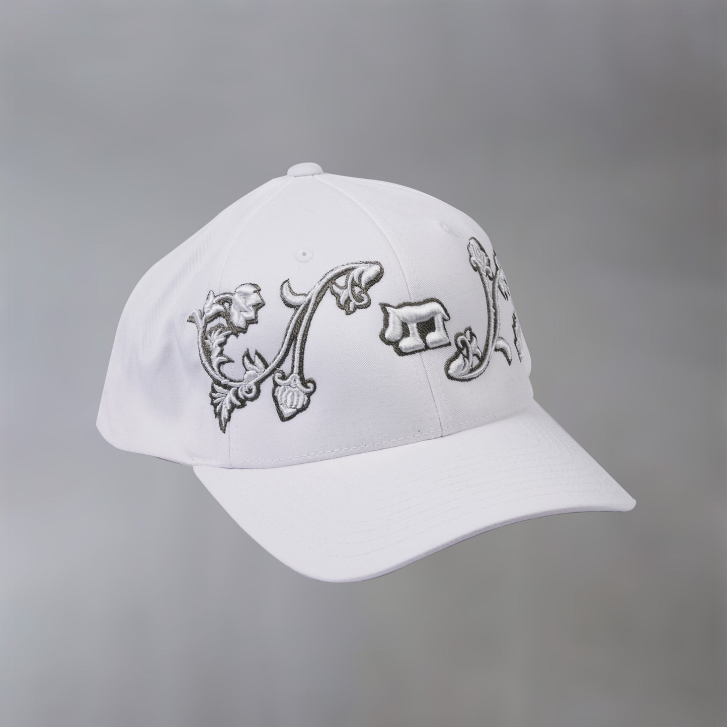 White Floral Cap